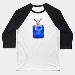 Pocket Goat (Blue) Baseball T-Shirt